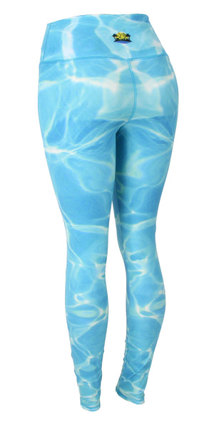 Miami Beach Water - Advanced Technical Fabric with Water and Stain Repellent, UPF 50+, Super Fast Dry, Water Sports and Sports/Yoga Leggings