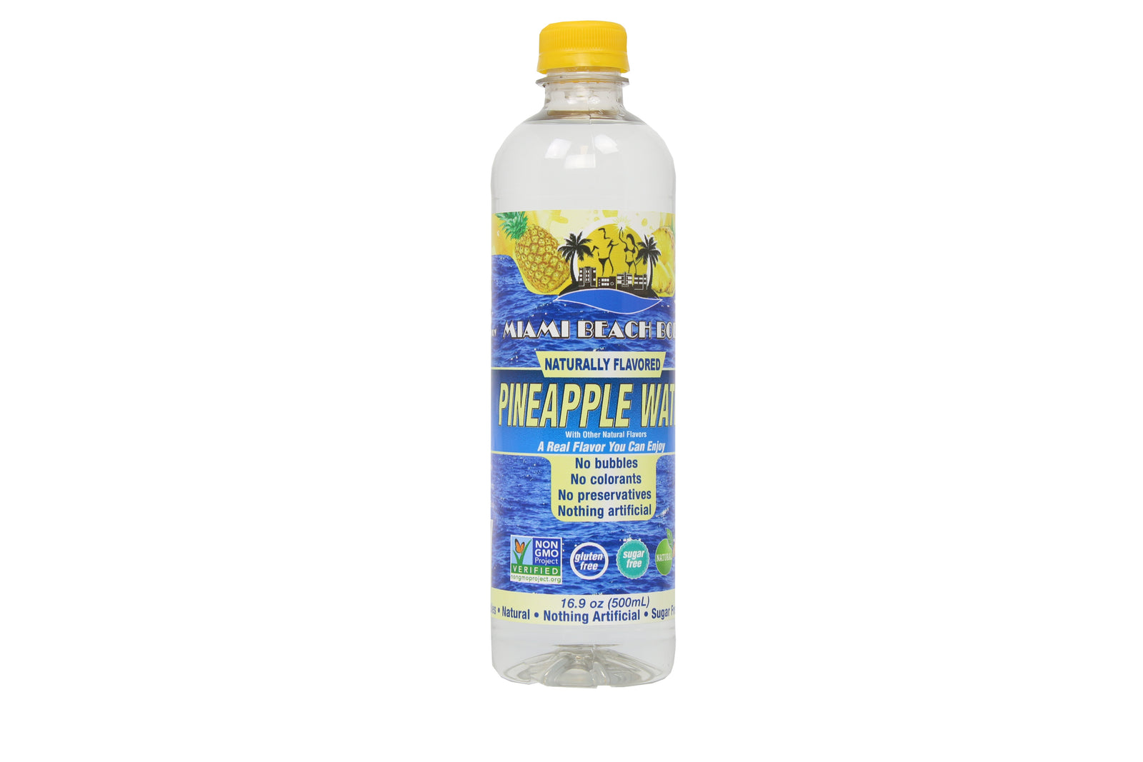 Miami Beach Body - Naturally Flavored Still Water, Non-GMO Certified, Gluten Free, Sugar Free, Carbonation Free, HFCS Free - 16.9 Oz - Pineapple Flavor - 12 Pack